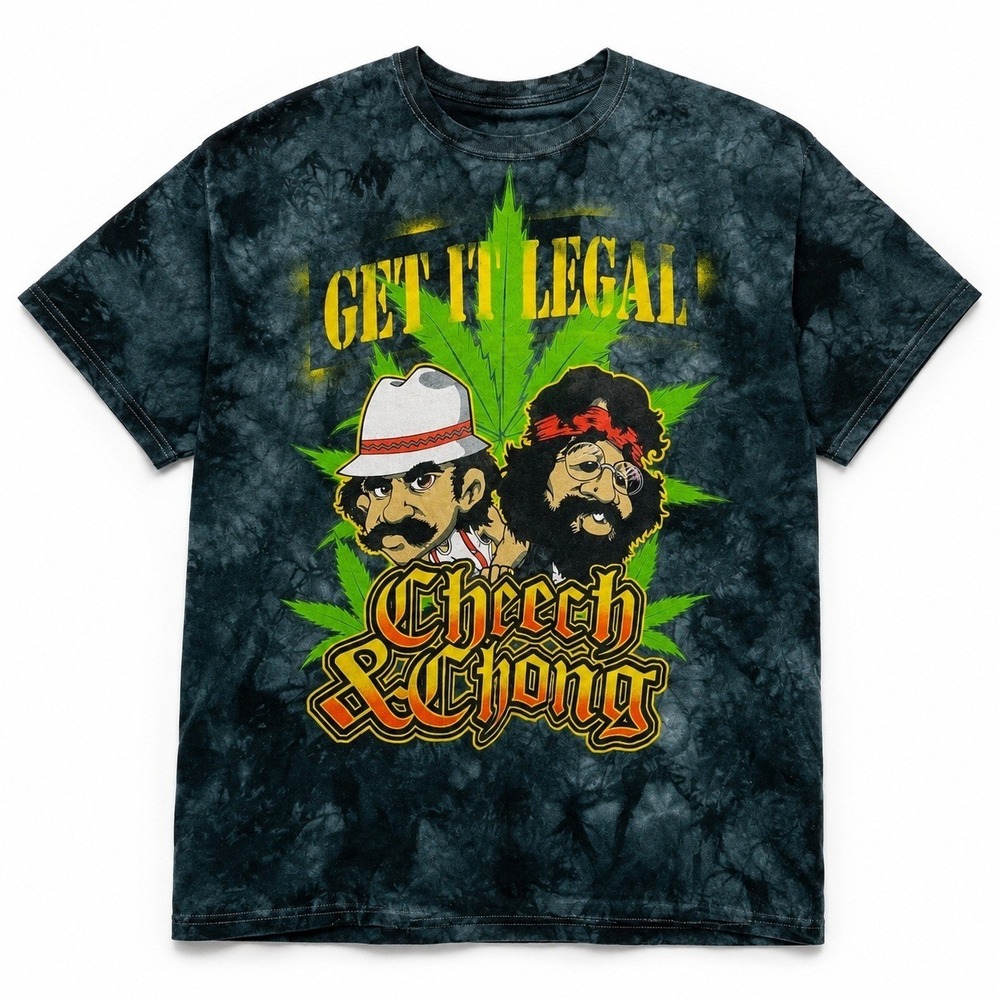 Cheech & Chong Get It Legal Tie‎ Dye Graphic T-Shirt Mens XL Green Anvil Cotton